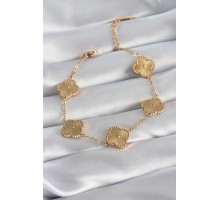 316L Çelik Gold Renk Yonca Model İşleme Detay Kadın Bileklik - TJ-BB5882