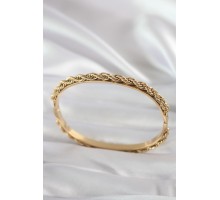 316L Çelik Gold Renk Burgu Zincir Model Kadın Kelepçe - TJ-BB5904