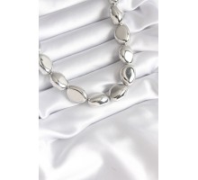 316L Çelik Gümüş Renk Çakıl Model Kadın Kolye - TJ-BKO8275