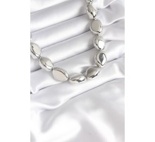 316L Çelik Gümüş Renk Çakıl Model Kadın Kolye - TJ-BKO8275