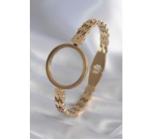 316L Çelik Gold Renk Arpa İşleme Açılabilir Fanus Model Kadın Kelepçe - TJ-BB5911