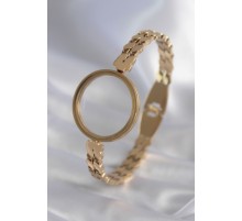 316L Çelik Gold Renk Arpa İşleme Açılabilir Fanus Model Kadın Kelepçe - TJ-BB5911