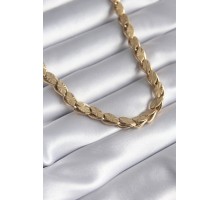 316L Çelik Gold Renk Lazer Kesim Arpa Zincir Model Kadın Kolye - TJ-BKO8285