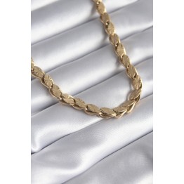 316L Çelik Gold Renk Lazer Kesim Arpa Zincir Model Kadın Kolye TJ-BKO8285