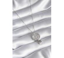 316L Çelik Gümüş İnsan Figür Model '100 Dilde Seni Seviyorum' Projeksiyon Kadın Kolye - TJ-BKO8291