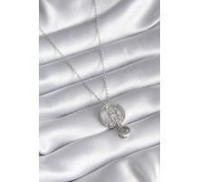 316L Çelik Gümüş İnsan Figür Model '100 Dilde Seni Seviyorum' Projeksiyon Kadın Kolye - TJ-BKO8291