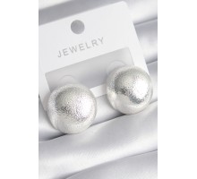 Pirinç Gümüş Renk İşleme Detay Top Model Kadın Küpe - TJ-BKP8544