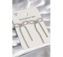 Gümüş Renk Zirkon Taşlı Fiyonk Model Kadın Küpe - TJ-BKP8559