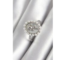 Pirinç Gümüş Renk Portre Gül Model İnci Detay Kadın Yüzük - TJ-BYK3064