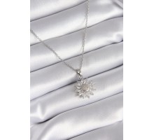 316L Çelik Gümüş Renk Papatya Model Kadın Kolye - TJ-BKO8320
