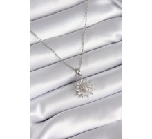 316L Çelik Gümüş Renk Papatya Model Kadın Kolye - TJ-BKO8320