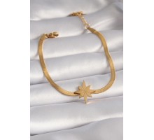 316L Çelik Gold Renk İtalyan Zincir Model Kutup Yıldızı Figür Kadın Bileklik - TJ-BB5932