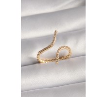 Pirinç Gold Renk Zirkon Taşlı Kadın Yüzük - TJ-BYK3094