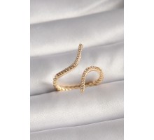 Pirinç Gold Renk Zirkon Taşlı Kadın Yüzük TJ-BYK3094