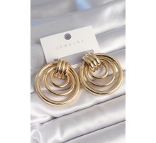 Pirinç Gold Renk Halka Model Kadın Küpe - TJ-BKP8715