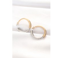 Pirinç Çift Renk Halka Küpe - TJ-BKP8887