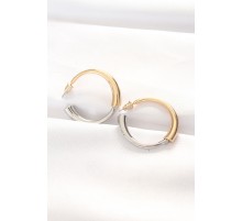 Pirinç Çift Renk Halka Küpe - TJ-BKP8887