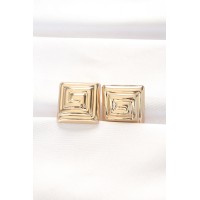 Pirinç Gold Renk Kare Form Küpe TJ-BKP8879