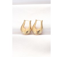 Pirinç Gold Renk Bombeli Küpe - TJ-BKP8878