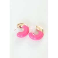 CCB Pembe Gold Çift Renk Küpe TJ-BKP8877