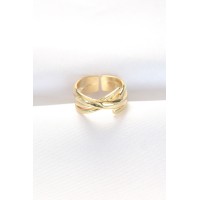 Kalın Gold Renk Ayarlanabilir Yüzük - TJ-BYK3103