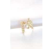 Gold Renk Tırtıklı Kalın Baget Taş Tasarım Ayarlanabilir Yüzük - TJ-BYK3105