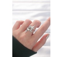 Yıldız Model Silver Renk Ayarlanabilir Yüzük - TJ-BYK3143