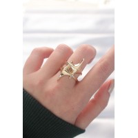Yıldız Model Gold Renk Ayarlanabilir Yüzük TJ-BYK3144