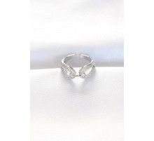 Zirkon Taşlı Silver Renk Ayarlanabilir Yüzük - TJ-BYK3108