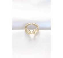 Zirkon Taşlı Gold Renk Ayarlanabilir Yüzük - TJ-BYK3109