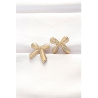Pirinç Gold Renk Fiyonk Küpe TJ-BKP8881