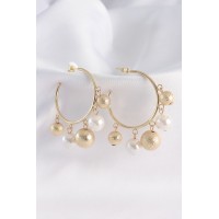 Pirinç Gold Renk Topçuk Model Halka Küpe TJ-BKP8908