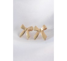 Pirinç Gold Renk Düz Plaka Fiyonk Küpe - TJ-BKP8936