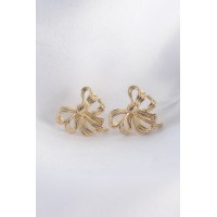Pirinç Gold Renk Fiyonk Küpe TJ-BKP8944