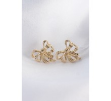 Pirinç Gold Renk Fiyonk Küpe - TJ-BKP8944