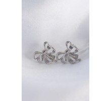 Pirinç Gümüş Renk Fiyonk Küpe - TJ-BKP8945