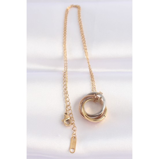 toptan-xml-dropshipping-316L Çelik Zincir Çoklu Renk Model Kolye - TJ-BKO8668