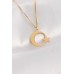 316L Çelik Zincir Altın Renk Düz Plaka Ay Yıldız Kolye - TJ-BKO8673