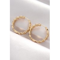 Pirinç Gold Renk Zincir Model Halka Küpe TJ-BKP8970