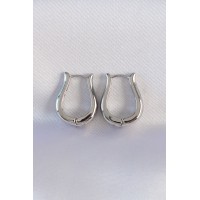 Pirinç Gümüş Renk İçi Boş Gül Küpe TJ-BKP8977