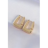 Pirinç Gold Renk Kalın Küpe TJ-BKP8978