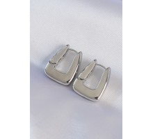 Pirinç Gümüş Renk Kalın Küpe - TJ-BKP8979