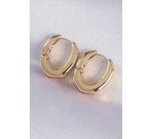 Pirinç Gold Renk Kalın Kemik Model Küpe - TJ-BKP8980