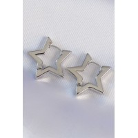 Pirinç Gümüş Renk Yıldız Küpe TJ-BKP8983