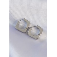 Pirinç Gümüş Renk Kare Küpe TJ-BKP8987