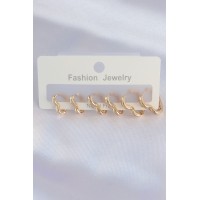 Pirinç Gold Renk Kalp Model Küpe Seti TJ-BKP8992