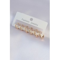 Pirinç Gold Renk Oval Küpe Seti TJ-BKP9002