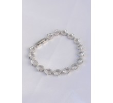 Vip Seri Pirinç Zirkon Taşlı Gümüş Renk Arpa Model Bileklik - TJ-BB6062