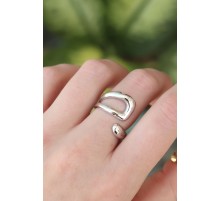 Pirinç Gümüş Renk Ayarlanabilir Yüzük - TJ-BYK3175