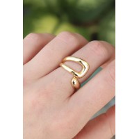 Pirinç Gold Renk Ayarlanabilir Yüzük TJ-BYK3176